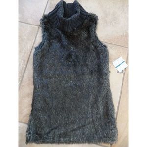 NWT PIM + LARKIN Faux Fur Front Sweater XS